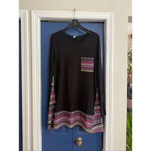 Women’s Boutique Aztec Print Tunic Top Size L